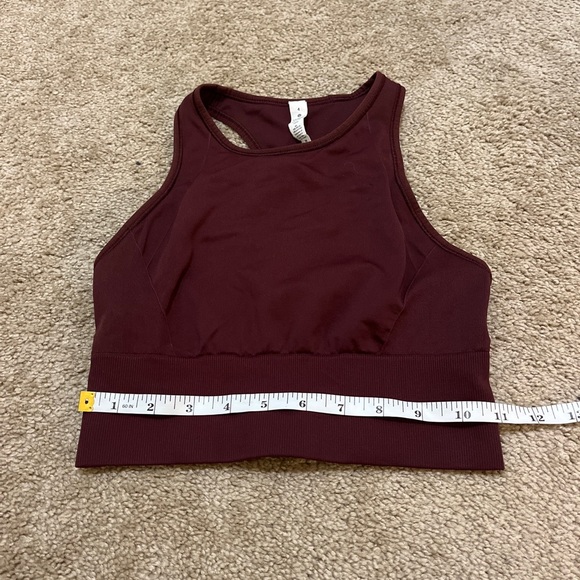 #287& 258 🍋Lululemon Ebb To Train Bra Garnet Red Size 4 High Neck Longline🍋 - Picture 4 of 9